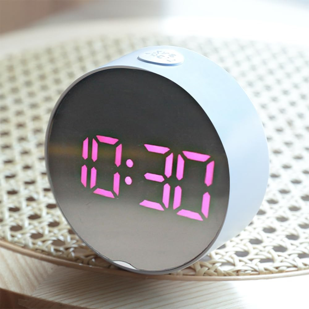 Kuber Industries ABS Battery Oprated Loud Digital Alarm Clock|Desk, Table Clock|Alarm Clock For Heavy Sleepers (White)