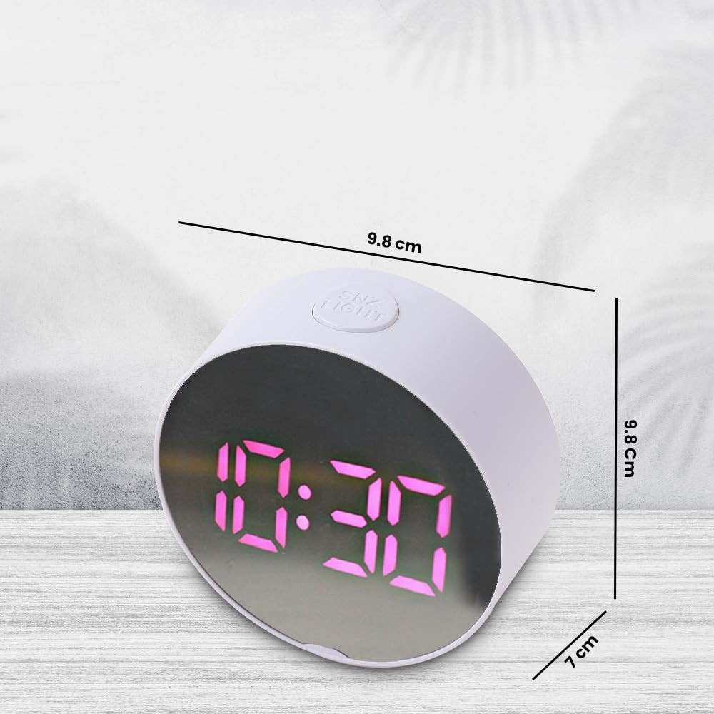 Kuber Industries ABS Battery Oprated Loud Digital Alarm Clock|Desk, Table Clock|Alarm Clock For Heavy Sleepers (White)