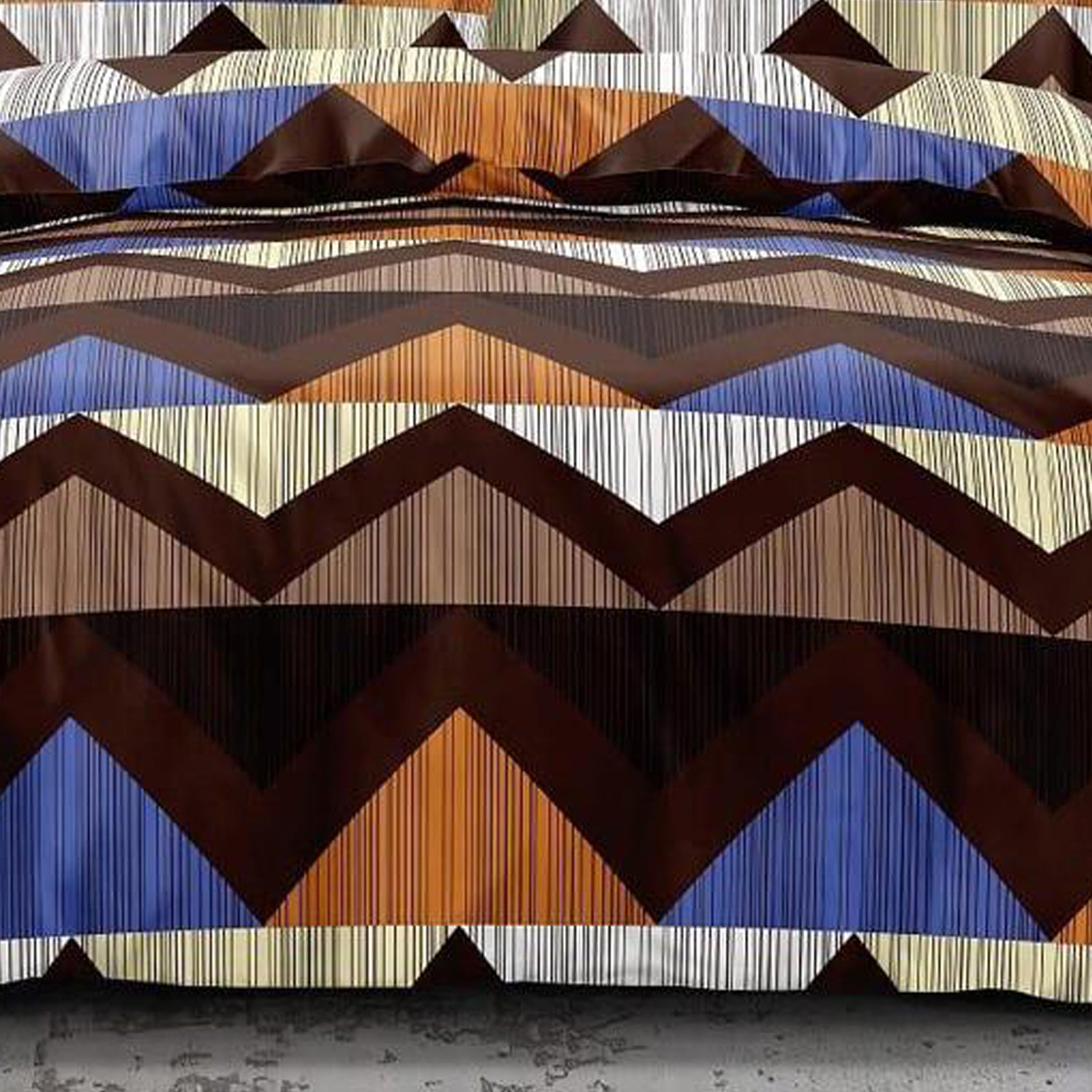 Kuber Industries Abstract Waves Print Glace Cotton Double Bedsheet with 2 Pillow Covers (Brown)