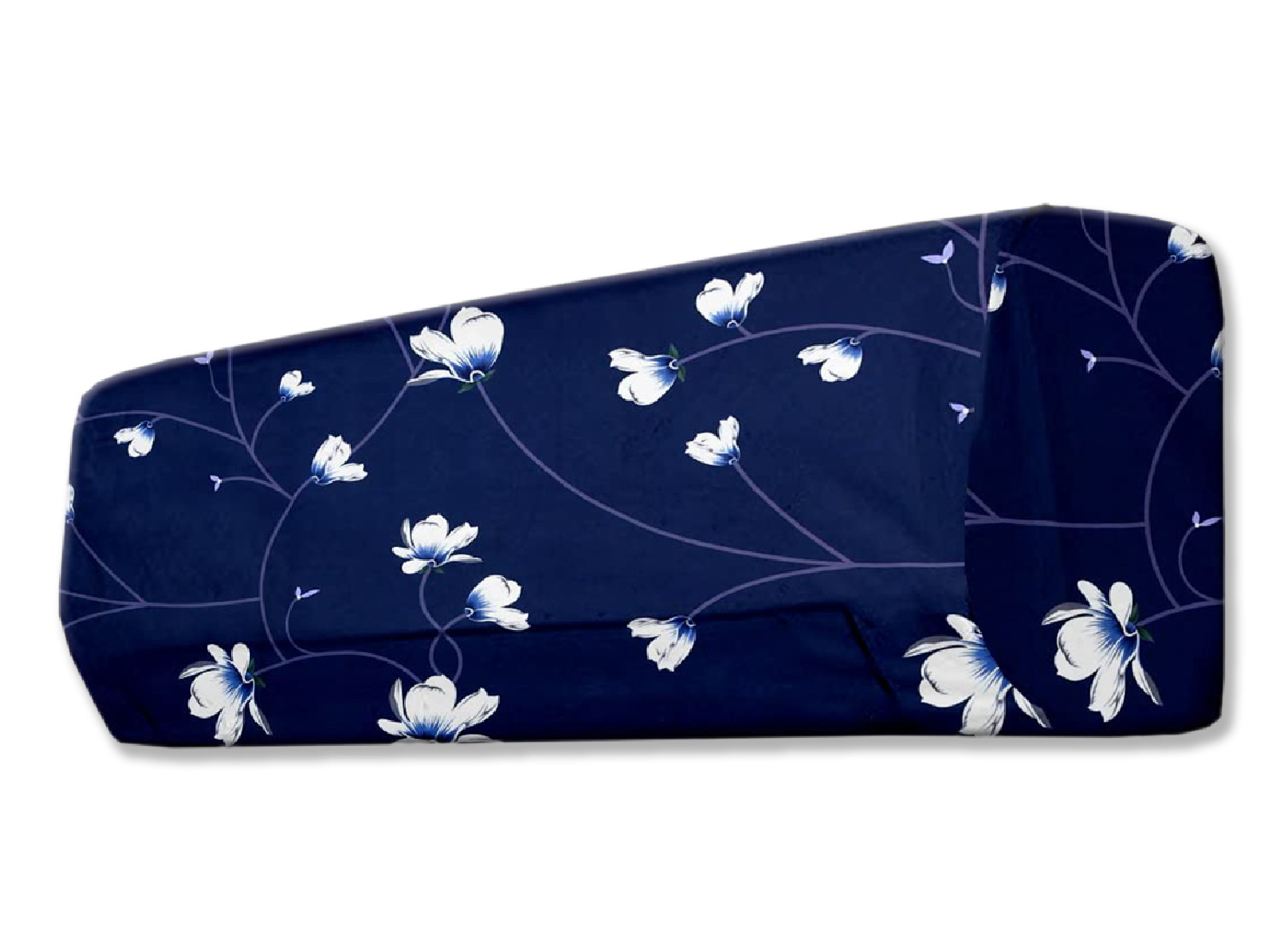 Kuber Industries AC Cover|Attractive Floral Print 1.5 Ton|All Weather Friendly|Stretchable Fabric & Elastic Closure, (Navy Blue)