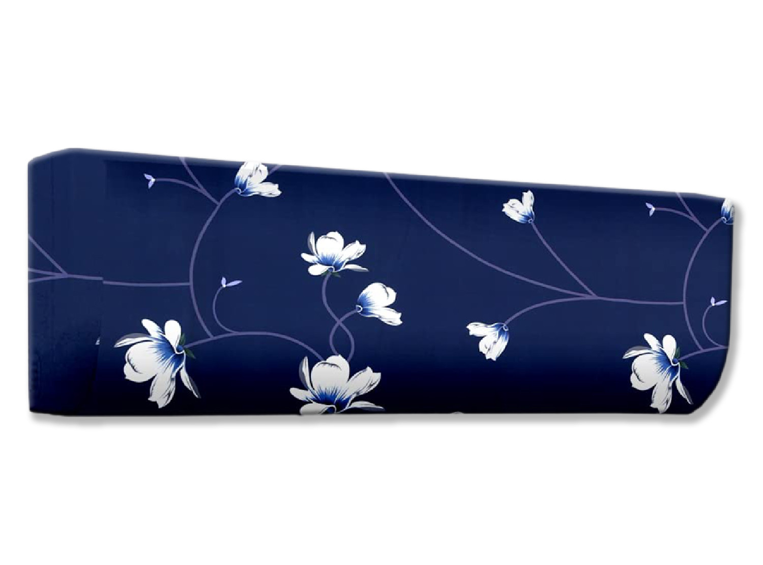 Kuber Industries AC Cover|Attractive Floral Print 1.5 Ton|All Weather Friendly|Stretchable Fabric & Elastic Closure, (Navy Blue)