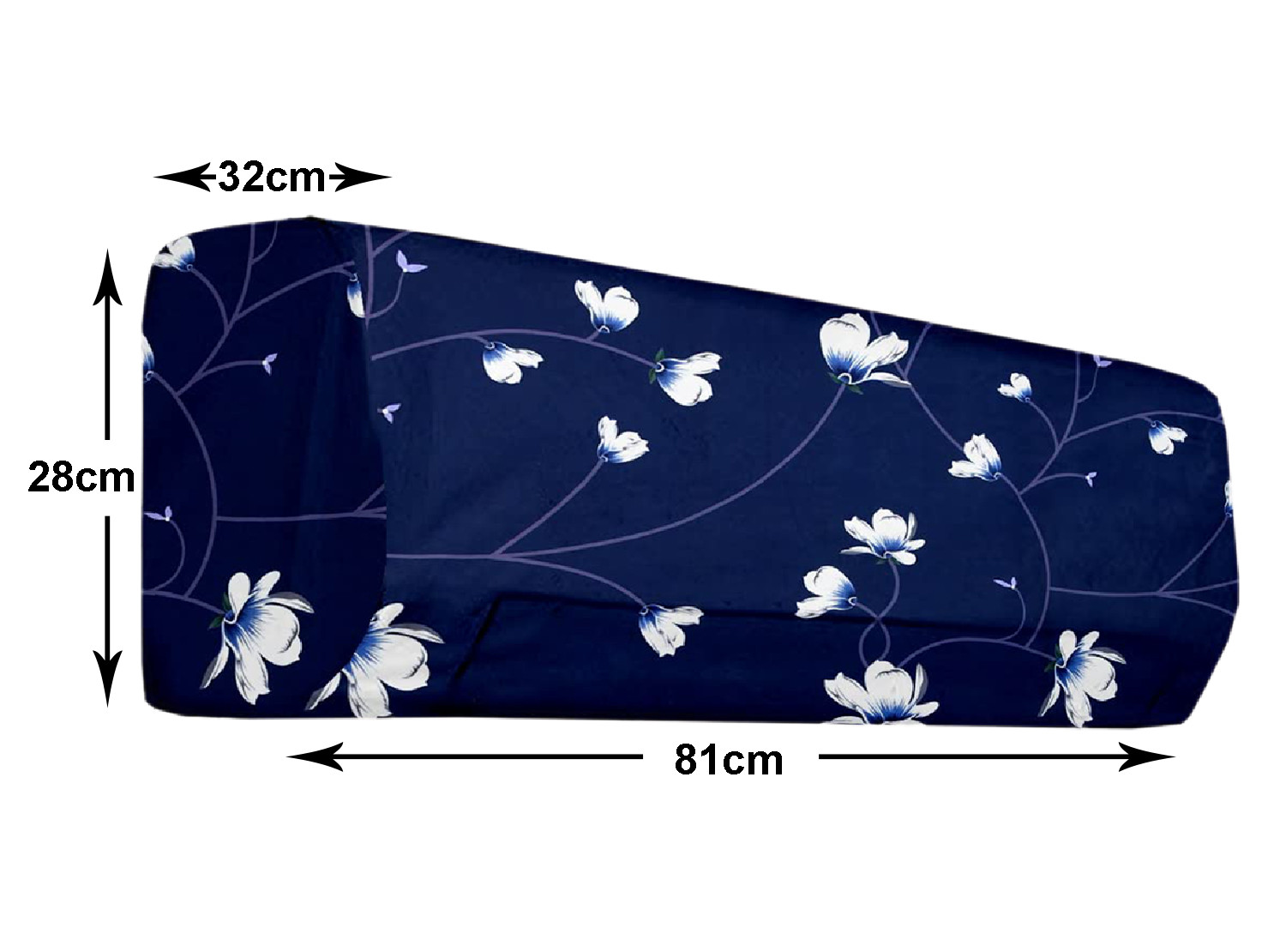 Kuber Industries AC Cover|Attractive Floral Print 1.5 Ton|All Weather Friendly|Stretchable Fabric & Elastic Closure, (Navy Blue)