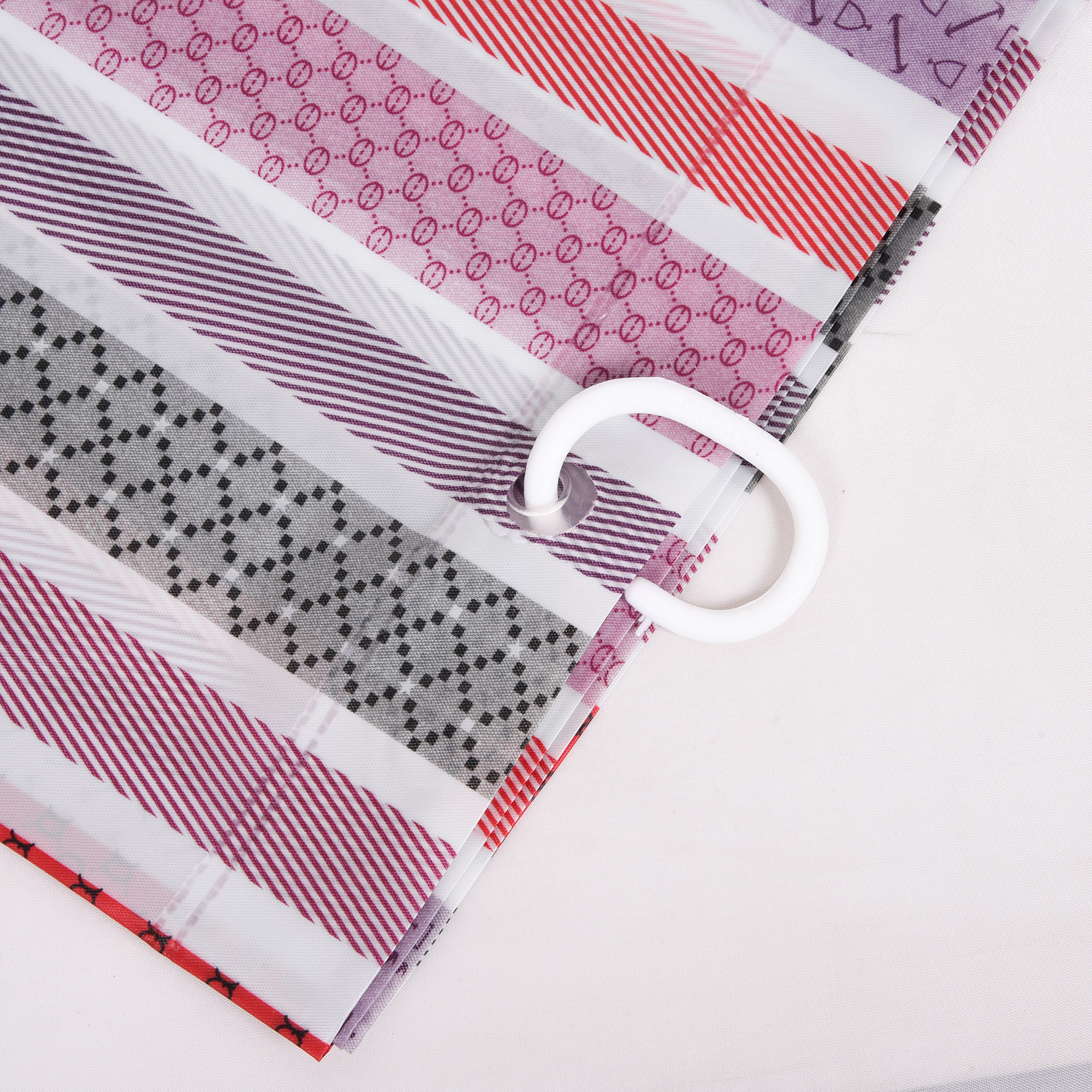 Kuber Industries AC Curtain  PVC Door Window Curtain  Curtains for Door  Lining Curtain for Bathroom  Window Blackout Curtain  Shower Curtain with 8 Rings  7 Feet  Red  Black