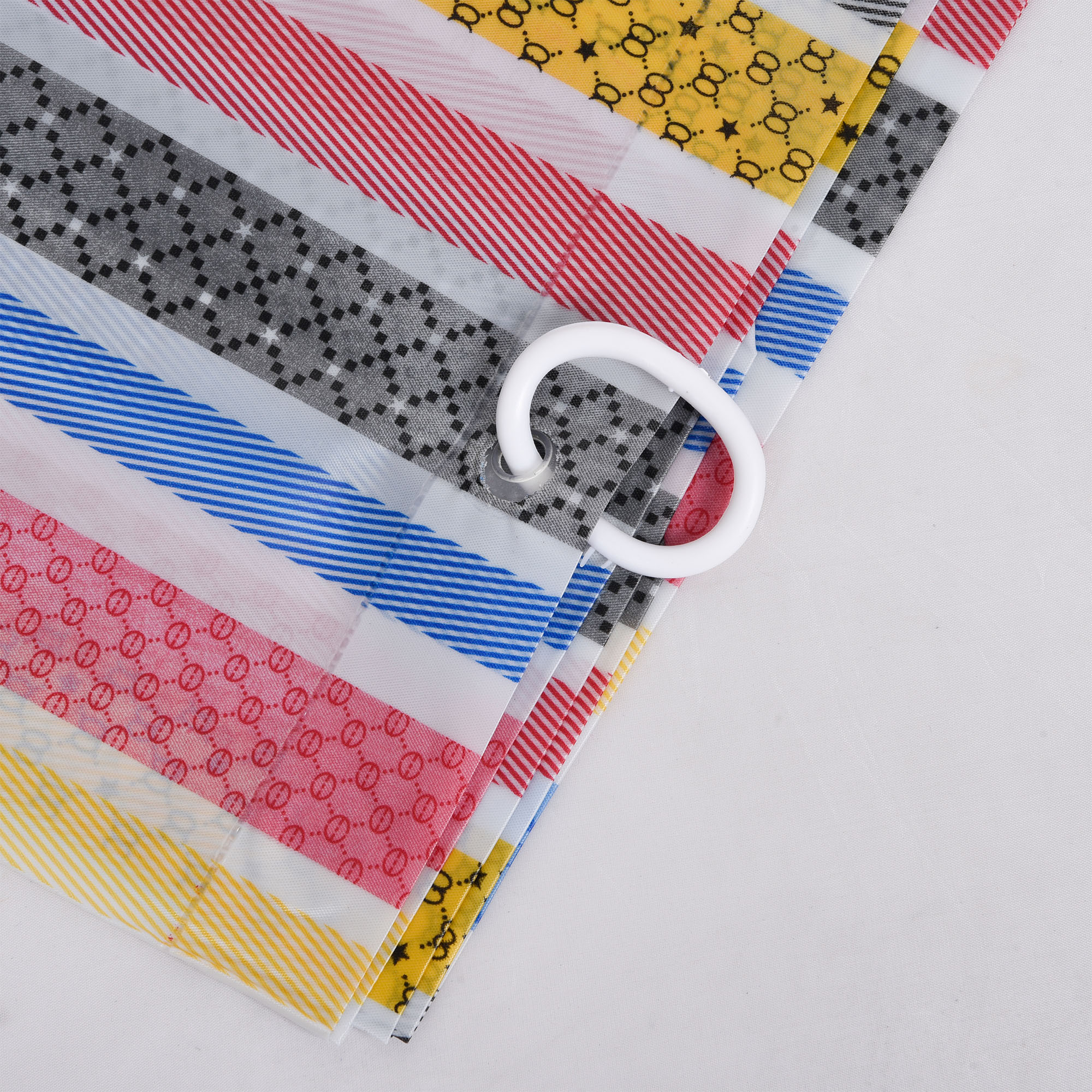 Kuber Industries AC Curtain  PVC Door Window Curtain  Curtains for Door  Lining Curtain for Bathroom  Window Blackout Curtain  Shower Curtain with 8 Rings  7 Feet  Multicolor