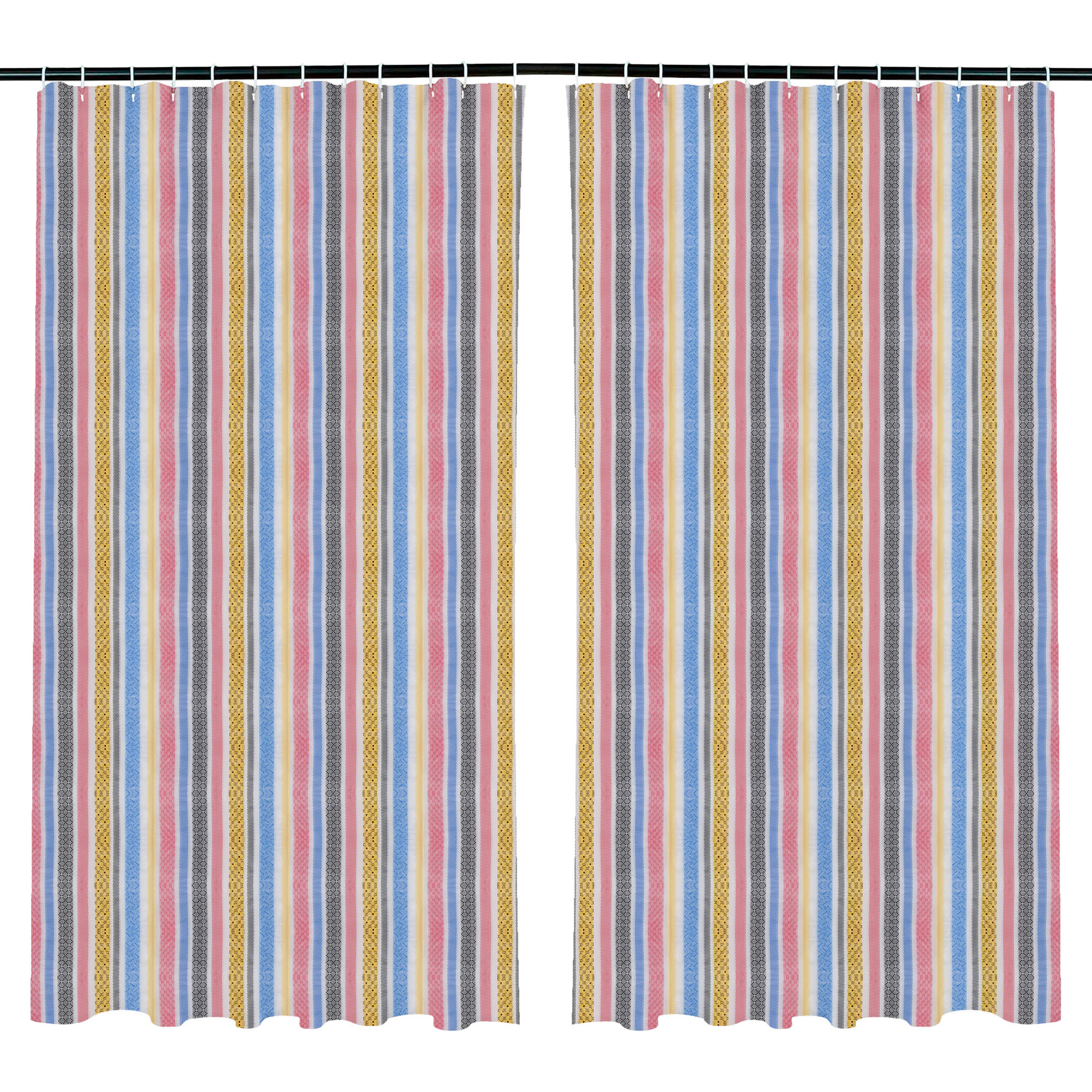 Kuber Industries AC Curtain | PVC Door Window Curtain | Curtains for Door | Lining Curtain for Bathroom | Window Blackout Curtain | Shower Curtain with 8 Rings | 7 Feet | Multicolor
