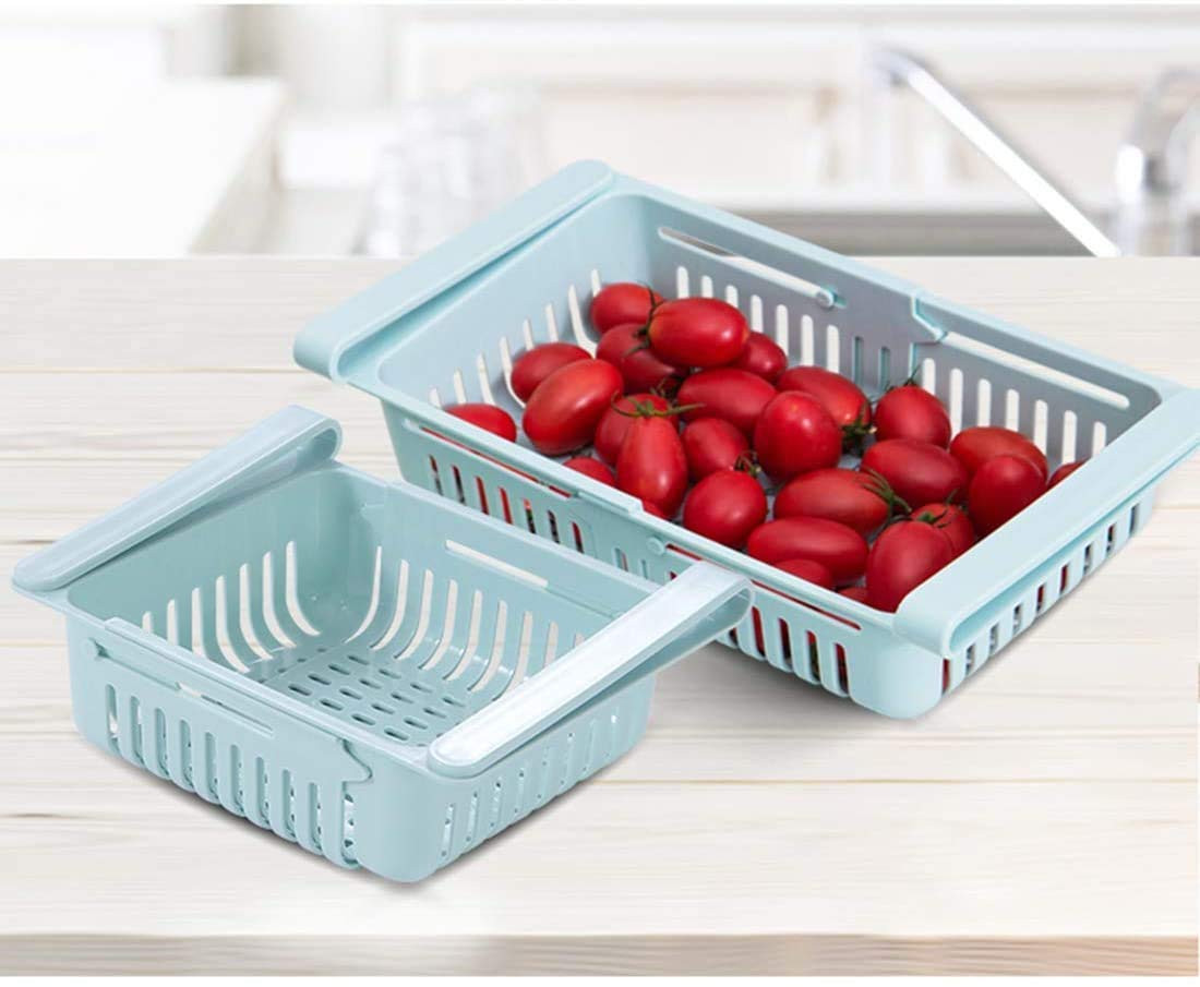 Kuber Industries Adjustable Fridge Storage Basket Under Shelf Fridge Organiser Rack Space Saver Refrigerator Sliding Drawers (Multi)-KUBMART1678