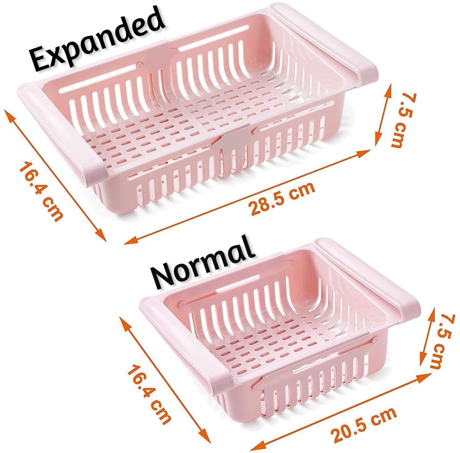 Kuber Industries Adjustable Fridge Storage Basket Under Shelf Fridge Organiser Rack Space Saver Refrigerator Sliding Drawers (Multi)-KUBMART1678
