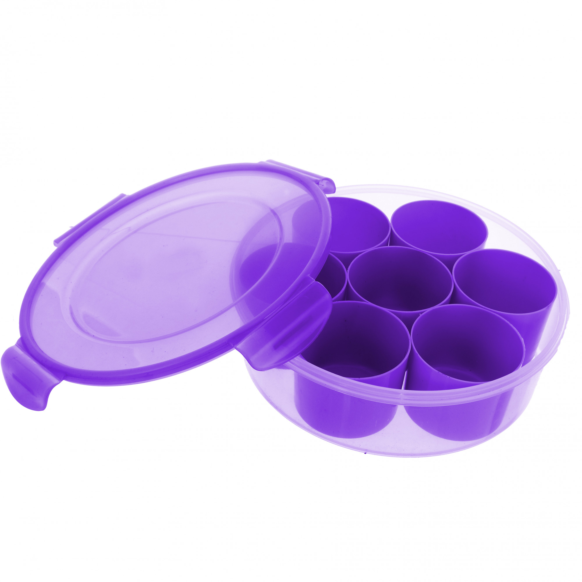 Kuber Industries Airtight & Leak Proof Plastic Masala (Spice) Box/Dabba/Spice Organiser with Lock Lid & 7 Containers (Purple)-KUBMART370