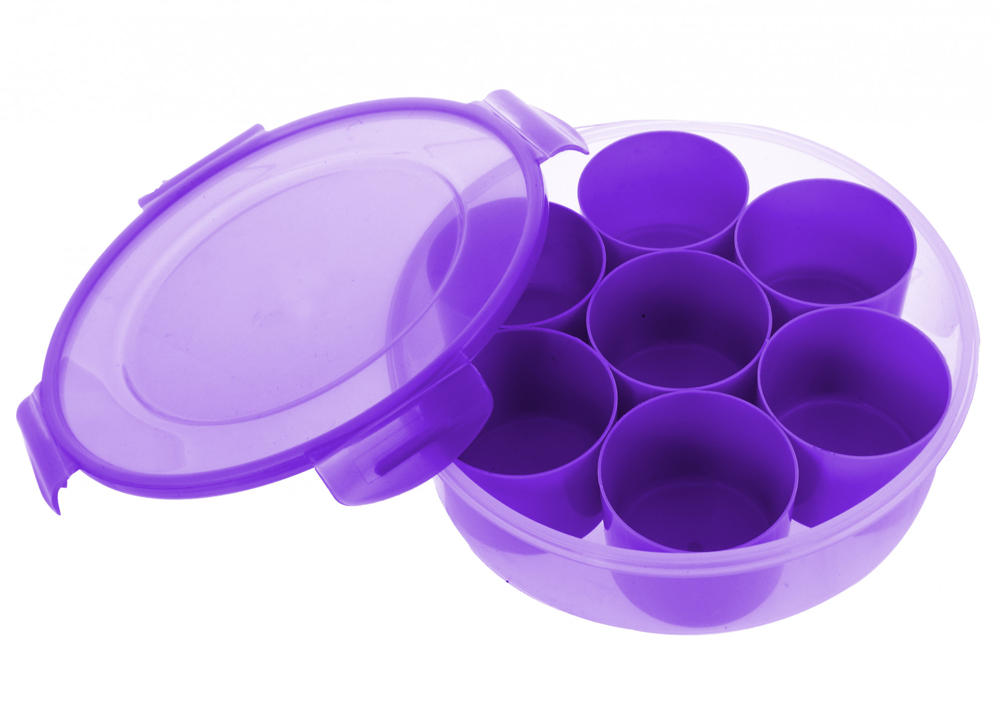 Kuber Industries Airtight & Leak Proof Plastic Masala (Spice) Box/Dabba/Spice Organiser with Lock Lid & 7 Containers (Purple)-KUBMART370