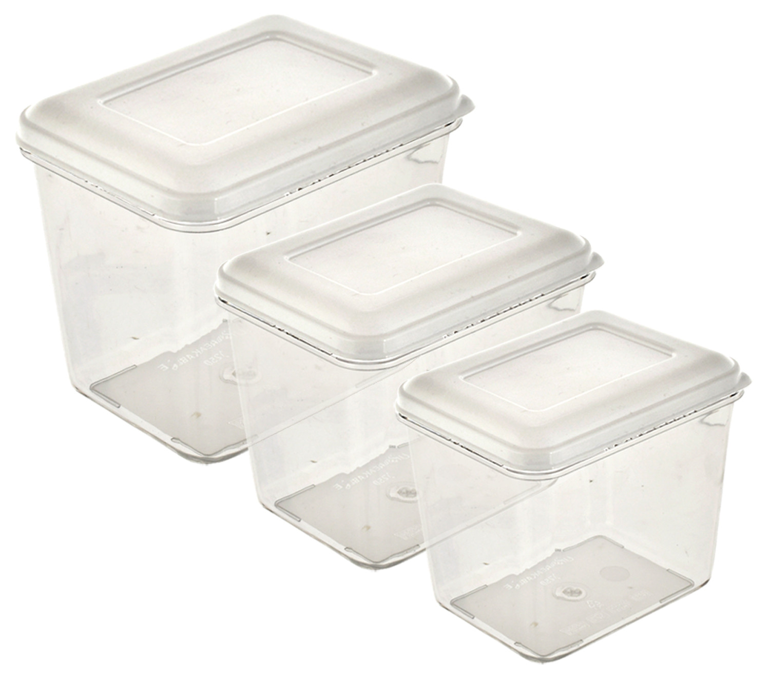 Kuber Industries Airtight Plastic Microwave Safe Food Storage Containers Set for Kitchen with Lid (White)-KUBMART1340