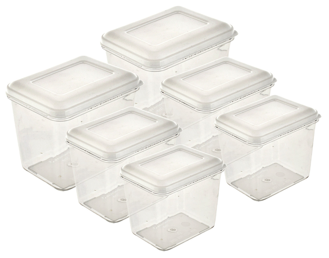 Kuber Industries Airtight Plastic Microwave Safe Food Storage Containers Set for Kitchen with Lid (White)-KUBMART1340