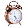 Kuber Industries Alarm Clock | Alloy Steel Table Alarm Clock | Alarm Clock for Gift | Alarm Clock with Night Display | Vintage Look Alarm Clock | Battery Operated |Copper