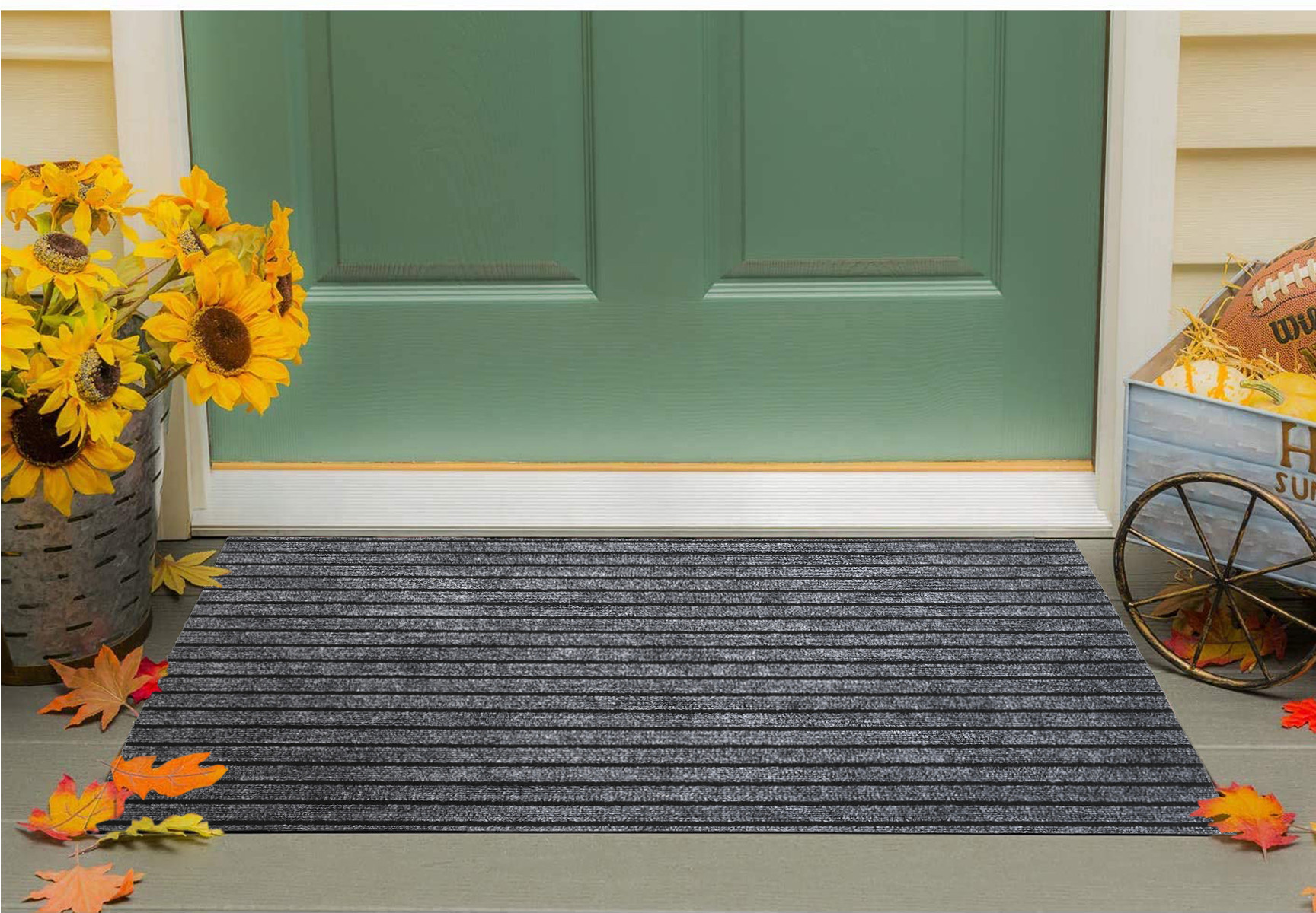 Kuber Industries All Weather Entry and Back Yard Door Mat, Non-Slip Rubber Backing, Absorbent and Waterproof, Dirt Trapping Rugs for Entryway -24