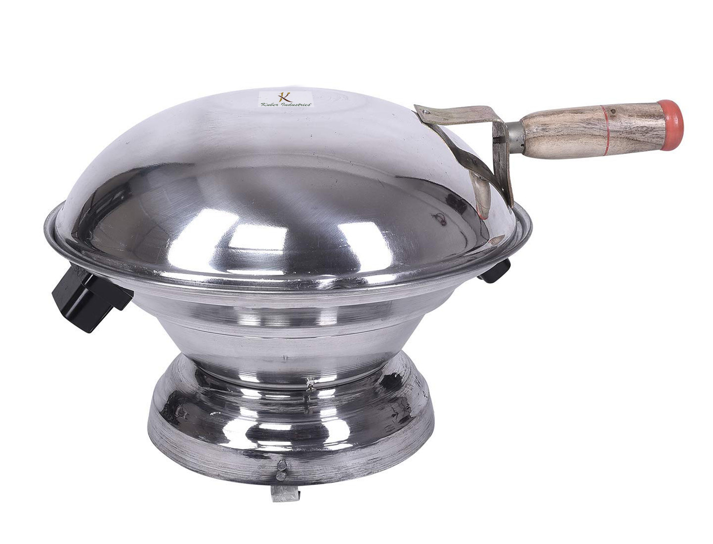 Kuber Industries Aluminium Multi Purpose Oven, Gas Tandoor, Barbeque Griller/ Bati / Pizza Maker (Set Of 1,Silver)-KUBMRT11725