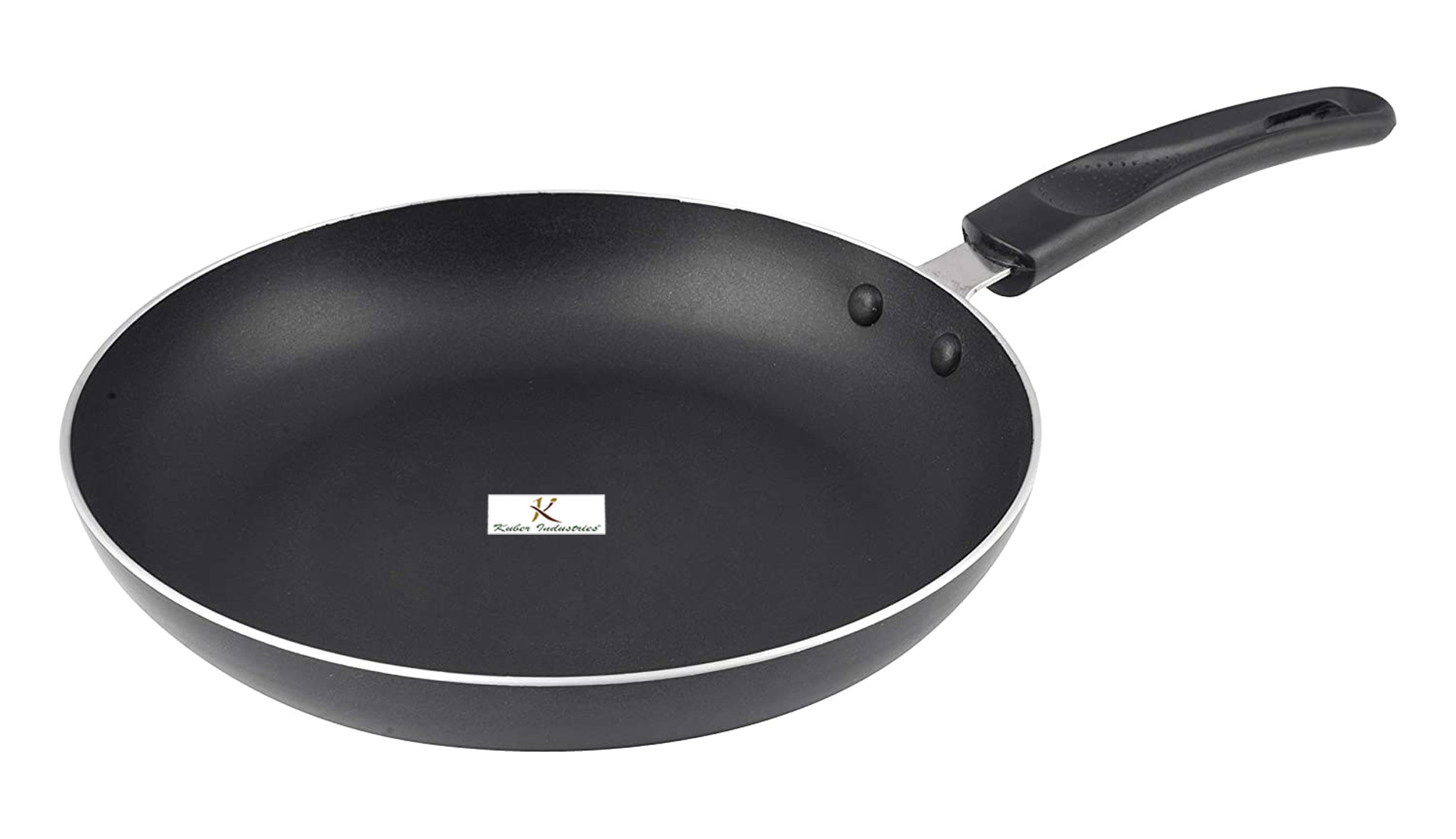 Kuber Industries Aluminium Non Stick Induction Base Frying Pan/Tapper Pan ,20 Cm (Black)-KUBMRT11738
