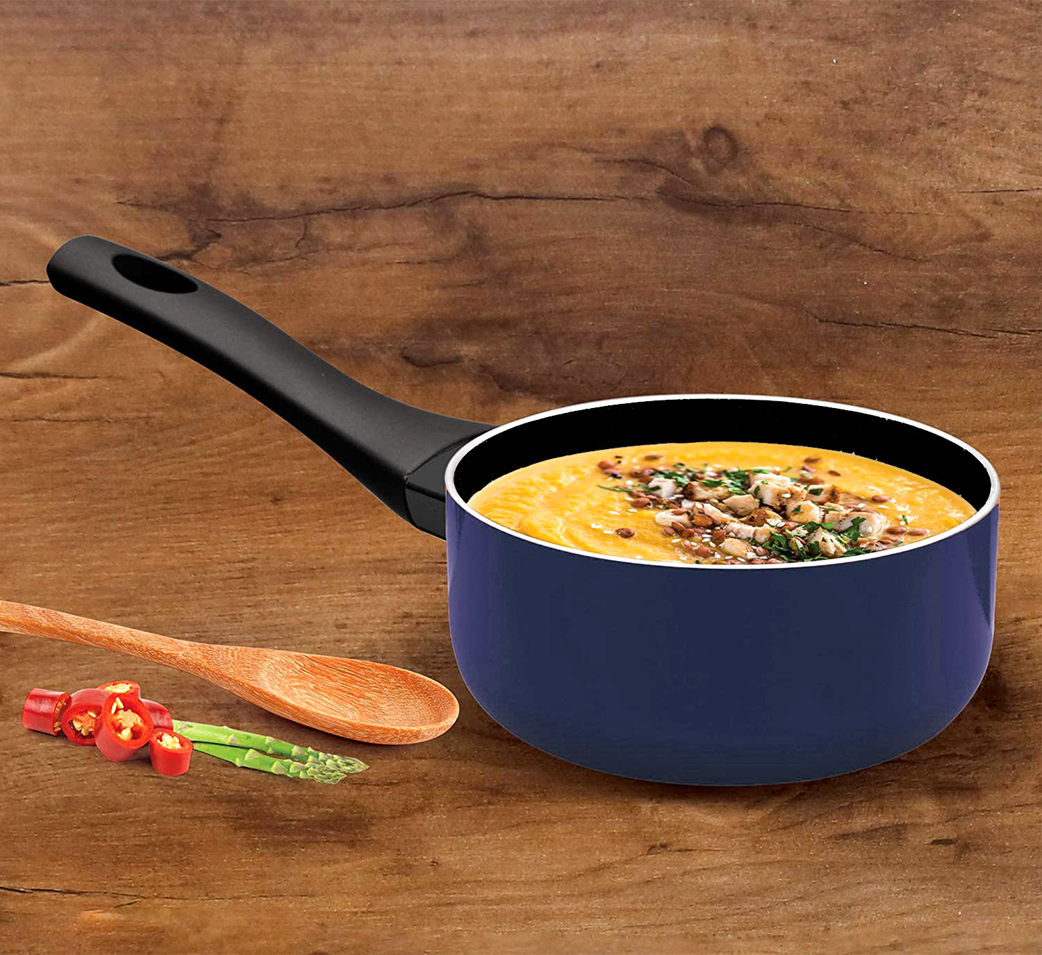 Kuber Industries Anodised Aluminium Non Stick Tadka Pan (Multicolor)-HS40KUBMART23955