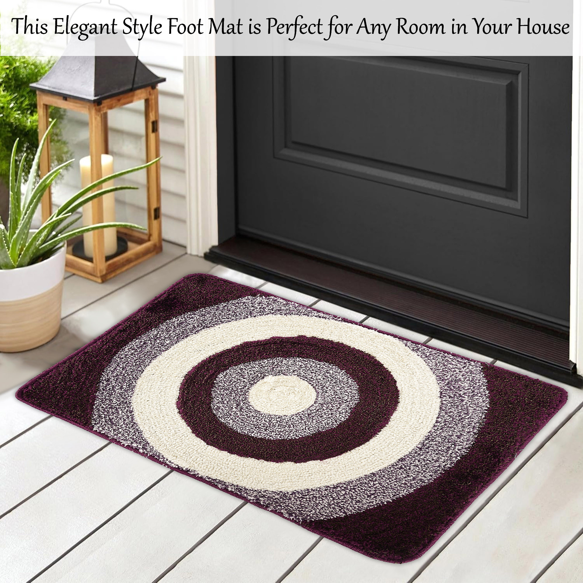 Kuber Industries Anti-Skid Door Mats For Home  Soft Washable Microfibre  Water Soaking FloorBathroom Mat - Purple