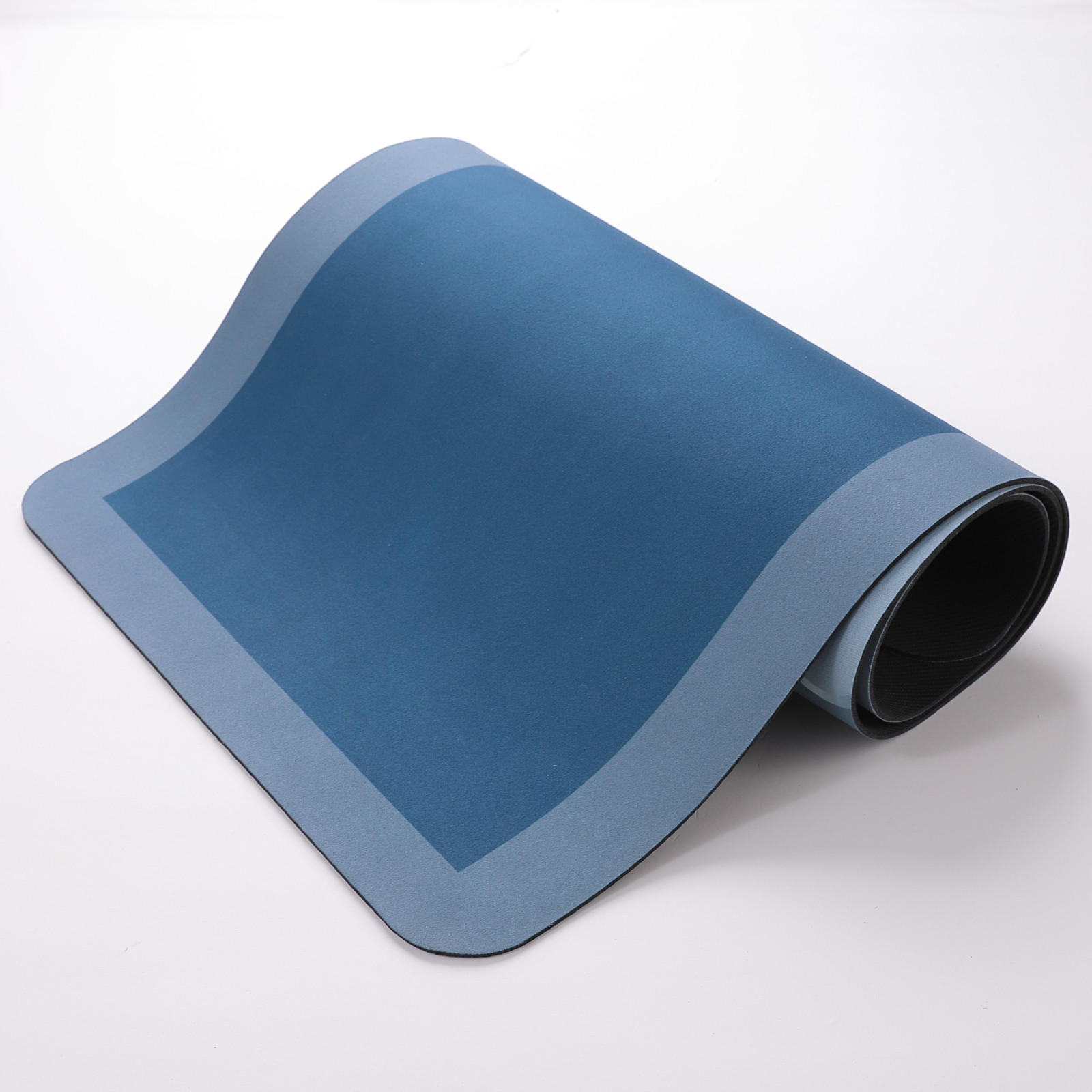 Kuber Industries Anti Skid Floor Mat|Rubber Mat for Home|Idol for Kitchen, Bedroom|2 Different Size & Shape|Pack of 2 (Blue)