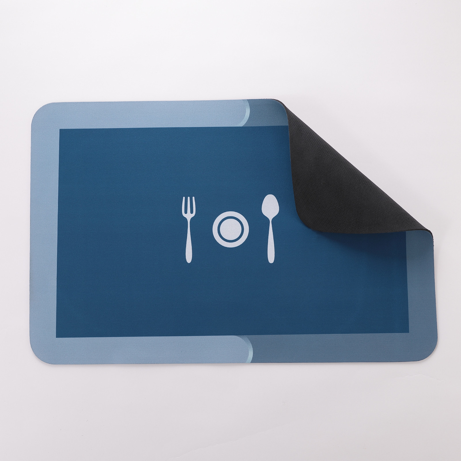Kuber Industries Anti Skid Floor Mat|Rubber Mat for Home|Idol for Kitchen, Bedroom|2 Different Size & Shape|Pack of 2 (Blue)