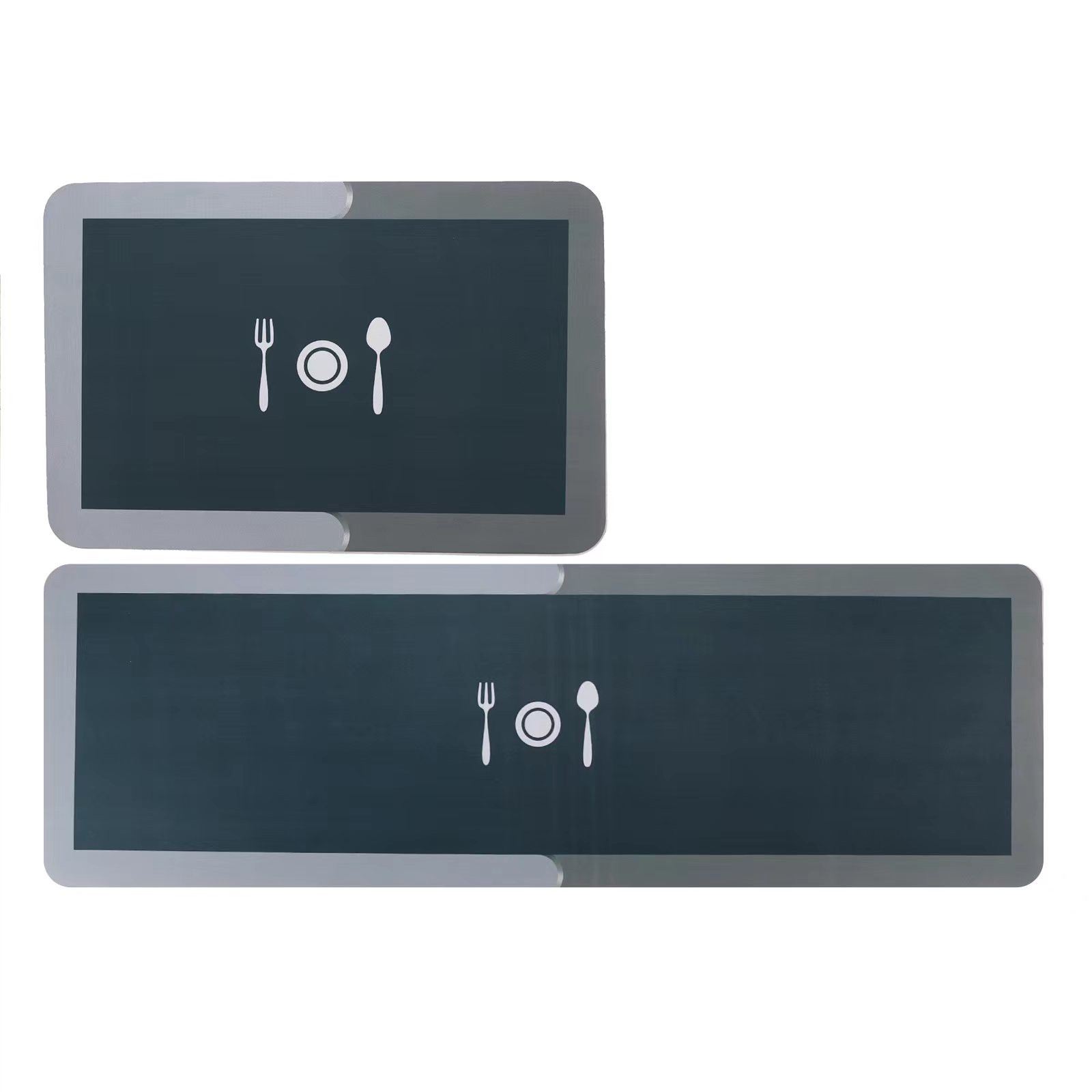 Kuber Industries Anti Skid Floor Mat|Rubber Mat for Home|Idol for Kitchen, Bedroom|2 Different Size & Shape|Pack of 2 (Green)