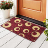 Anti-Slip Bathroom Mat | Door Mats for Home Entrance &amp; Kitchen Floor | Foot Perdan for Home Door| Circles Design - Brown