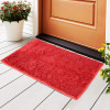 Anti-Slip Bathroom Mat | Door Mats for Home Entrance &amp; Kitchen Floor | Foot Perdan for Home Door | Furry - Red