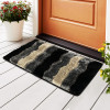 Anti-Slip Bathroom Mat | Furry Door Mats for Home Entrance & Kitchen Floor | Foot Perdan for Home Door -Black & Grey