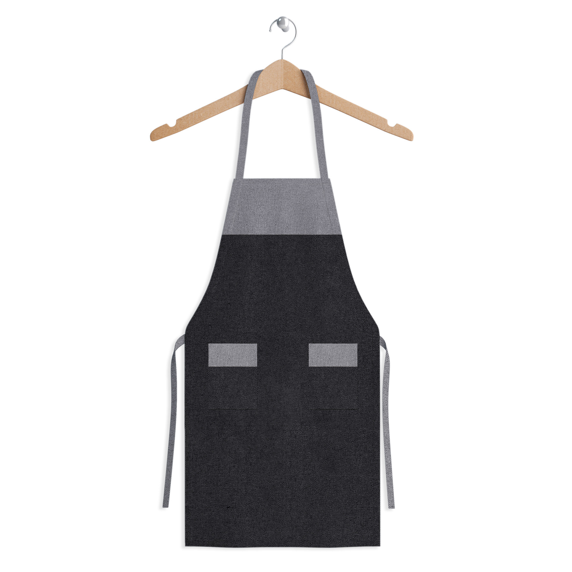 Kuber Industries Apron | Jute 2 Front Pocket Kitchen Apron | Apron for Restaurent | Apron for Housewife | Chef Apron for Kitchen | Water Resistance Apron | Gray