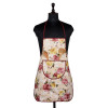 Apron | PVC Cooking Kitchen Apron | Apron for Restaurent | Flower Apron for Housewife | Chef Apron with Ties | Center Pocket Apron | Beige