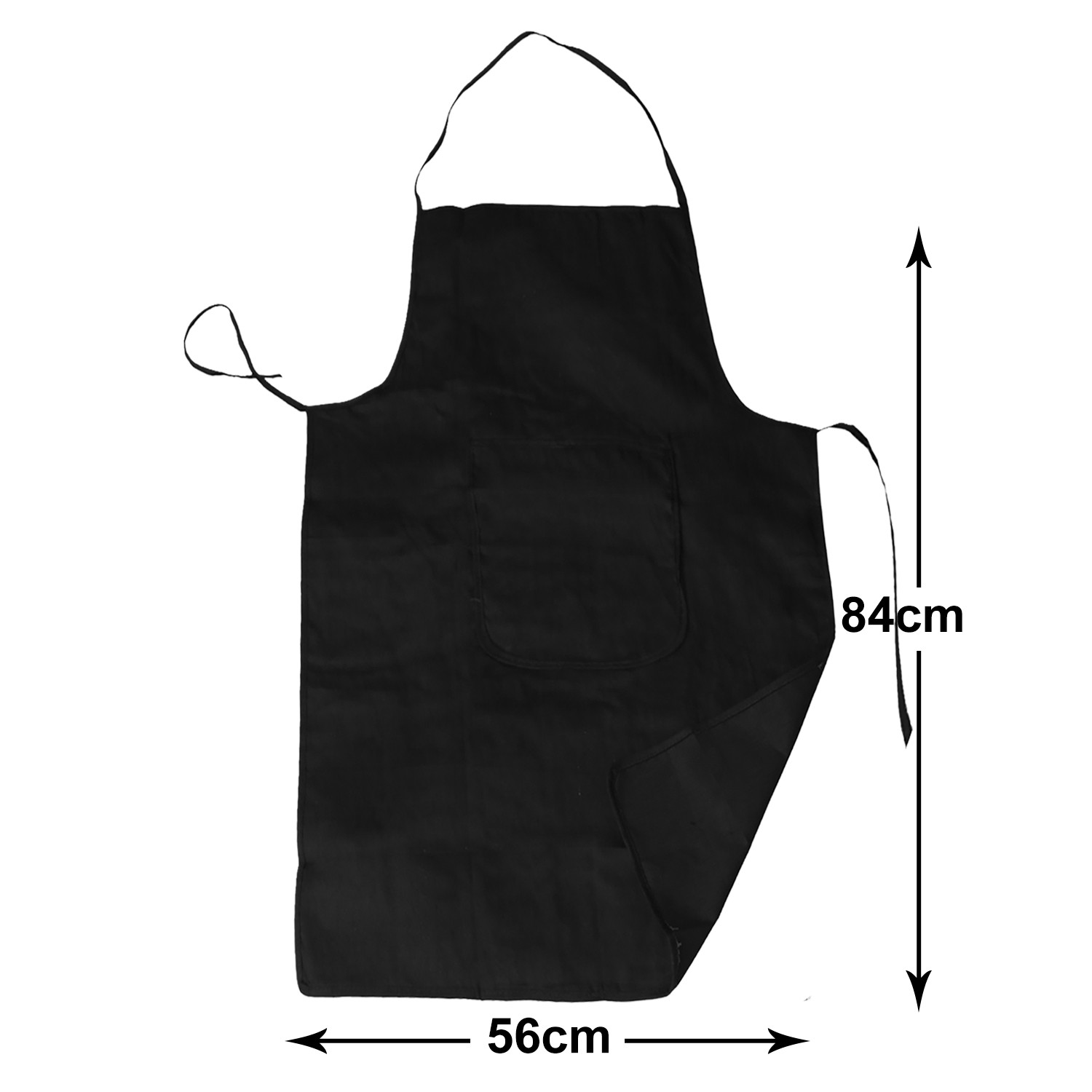 Kuber Industries Apron with 1 Front Pocket (Black)
