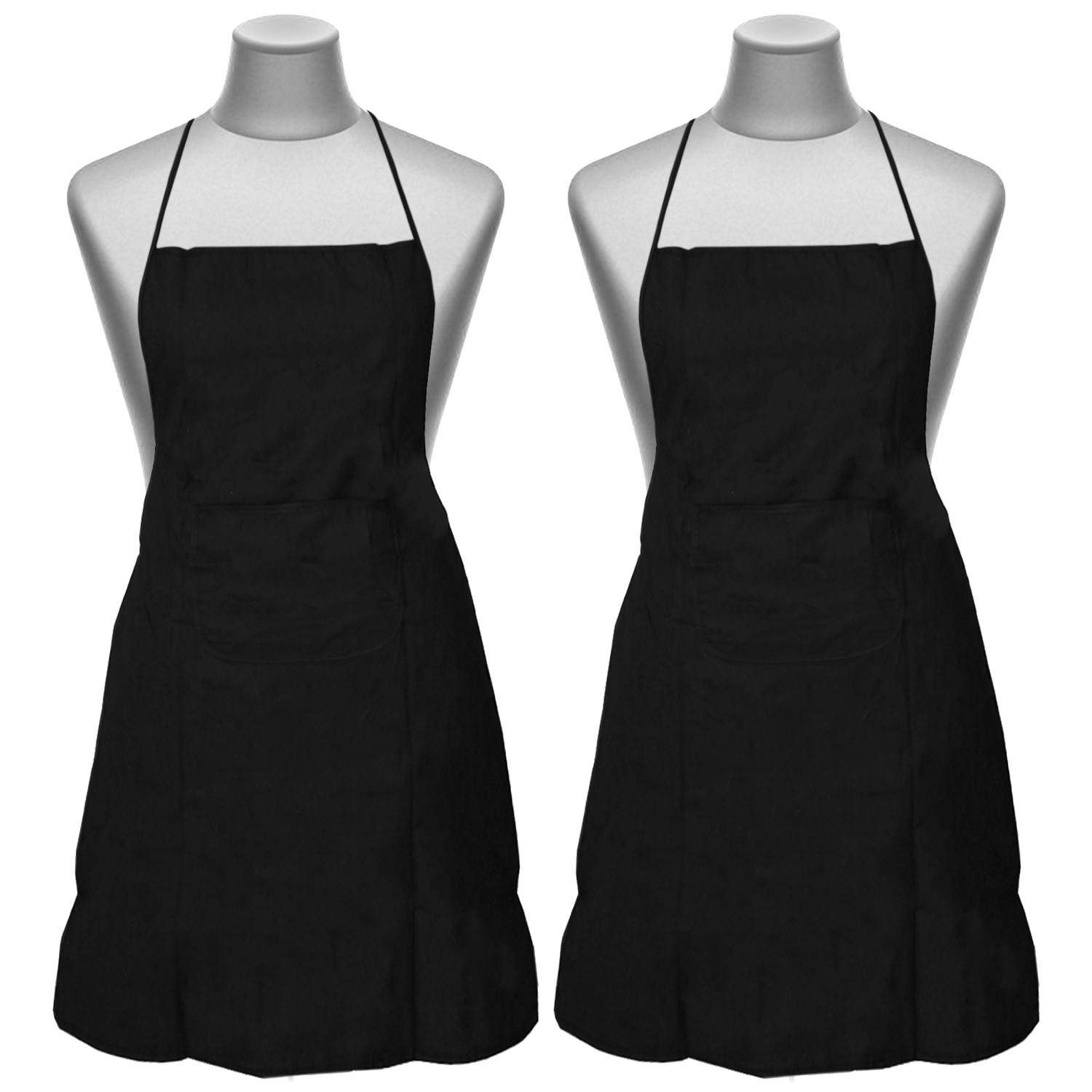 Kuber Industries Apron with 1 Front Pocket (Black)