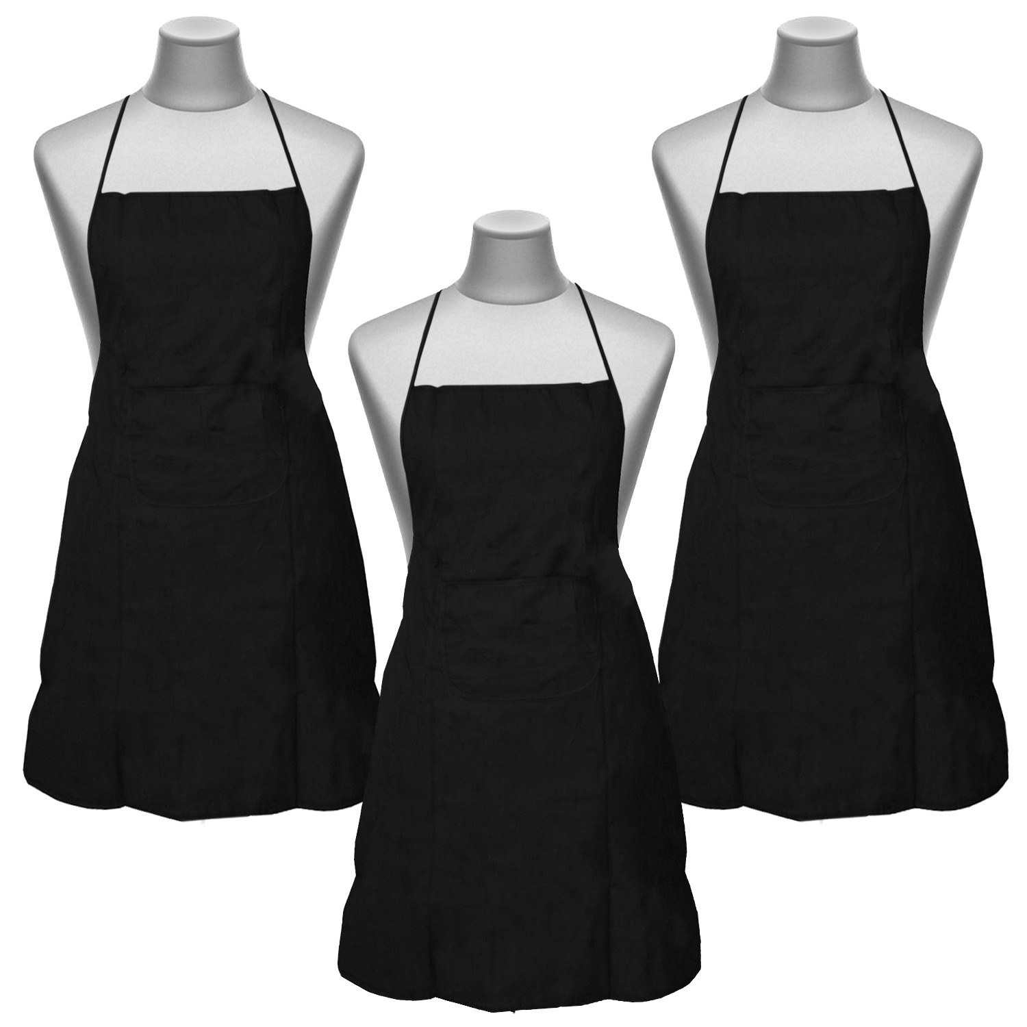 Kuber Industries Apron with 1 Front Pocket (Black)