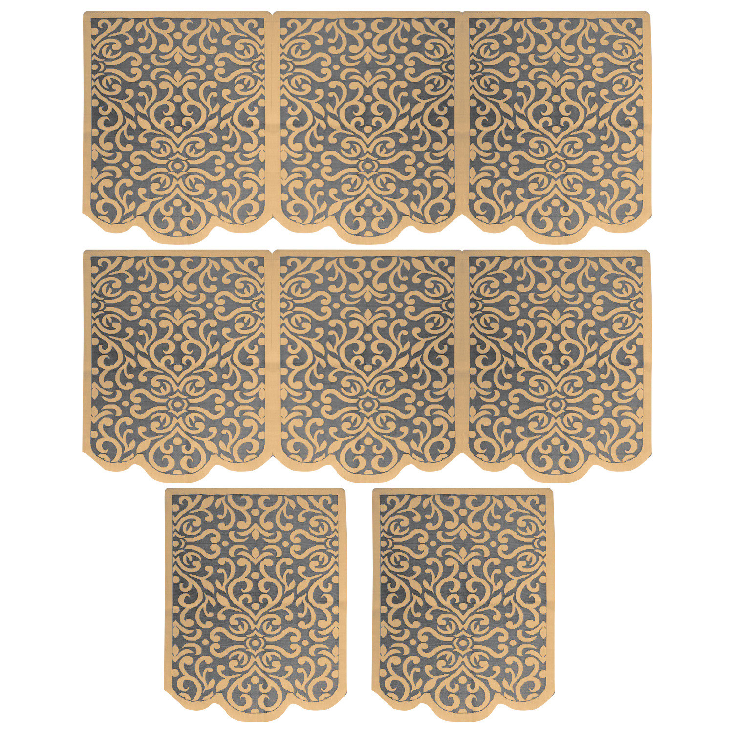 Kuber Industries Artcam Design 5 Seater Cotton Sofa Cover Set (Golden)