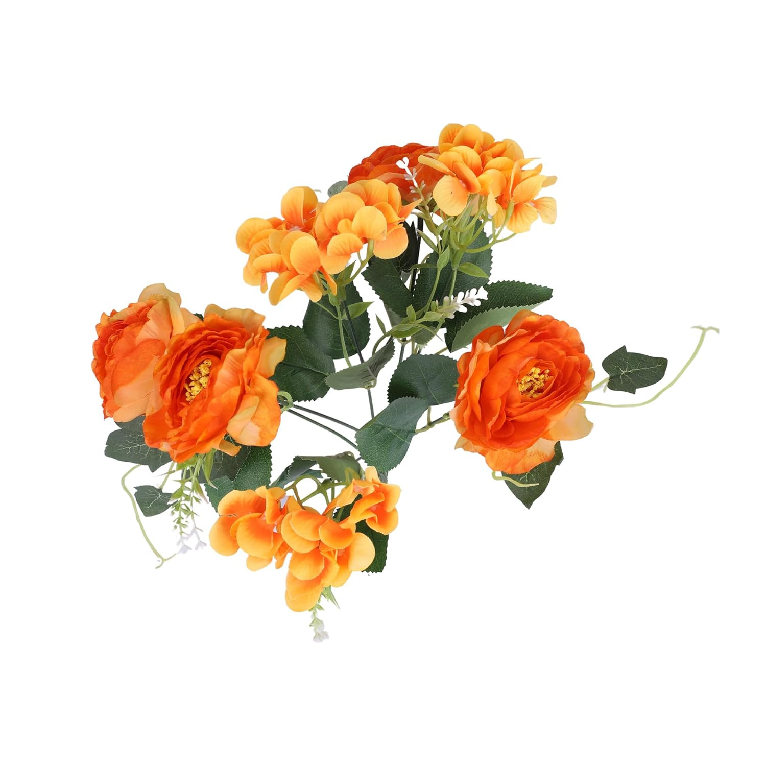 Kuber Industries Artificial Flowers for Home DÃ©cor|Natural Looking Indoor Fake Flowers for Vase|Artificial Flowers for Decoration|Without Basket (Orange)