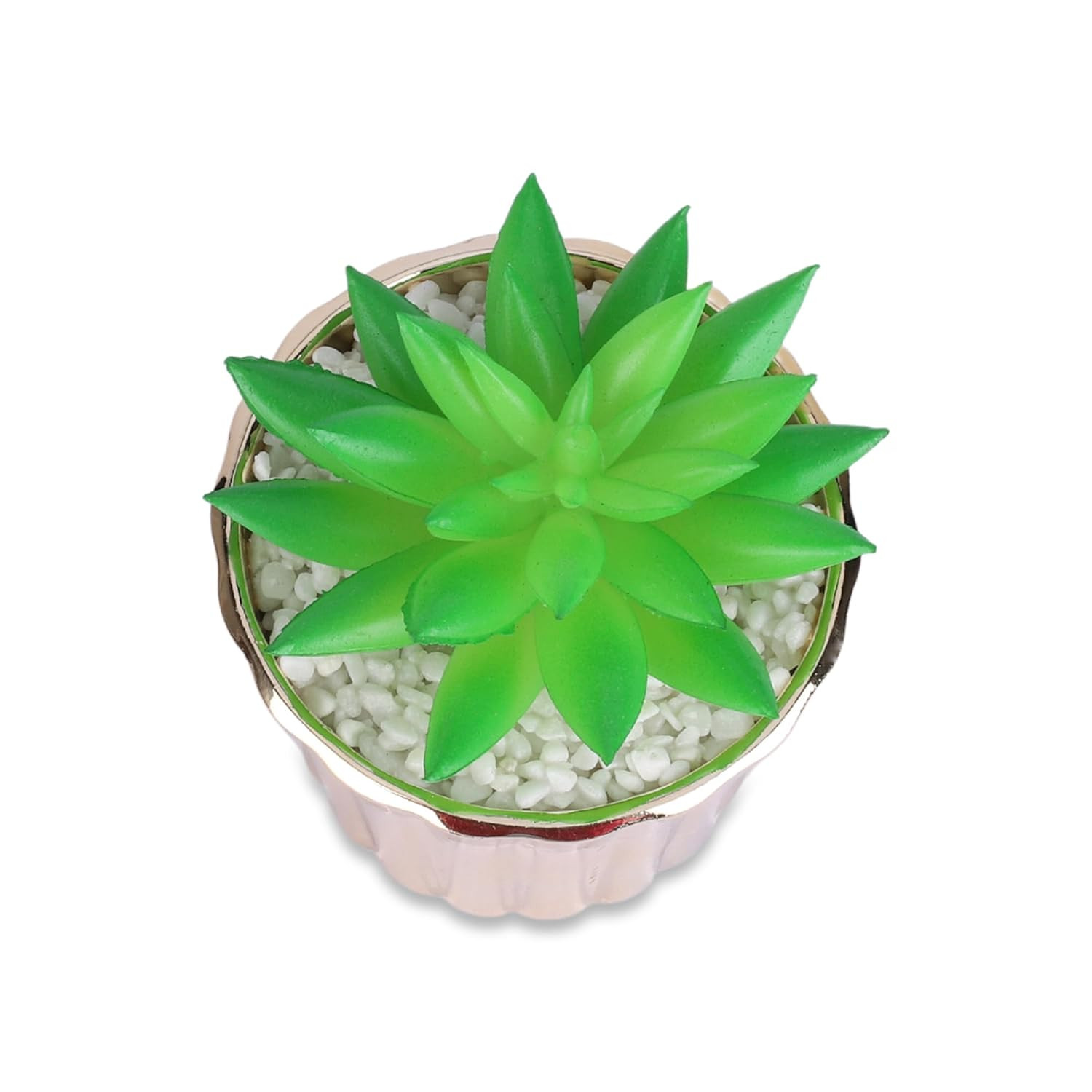 Kuber Industries Artificial Plants for Home DÃ©cor|Natural Looking Indoor Fake Plants with Pot|Artificial Flowers for Decoration (Green)