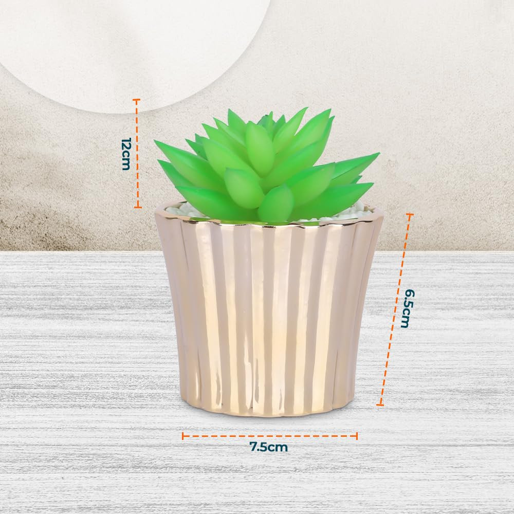 Kuber Industries Artificial Plants for Home DÃ©cor|Natural Looking Indoor Fake Plants with Pot|Artificial Flowers for Decoration (Green)