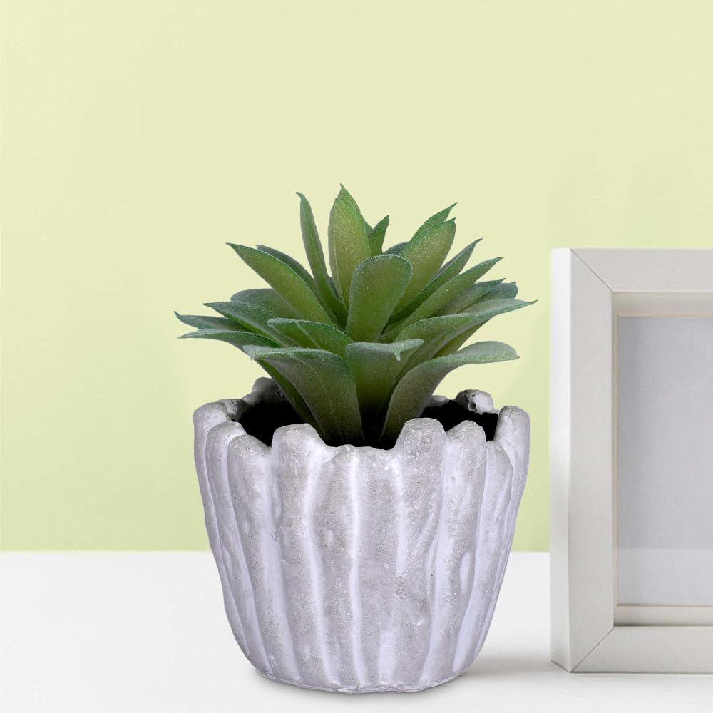 Kuber Industries Artificial Plants for Home DÃ©cor|Natural Looking Indoor Fake Plants with Pot|Artificial Flowers for Decoration (Green)