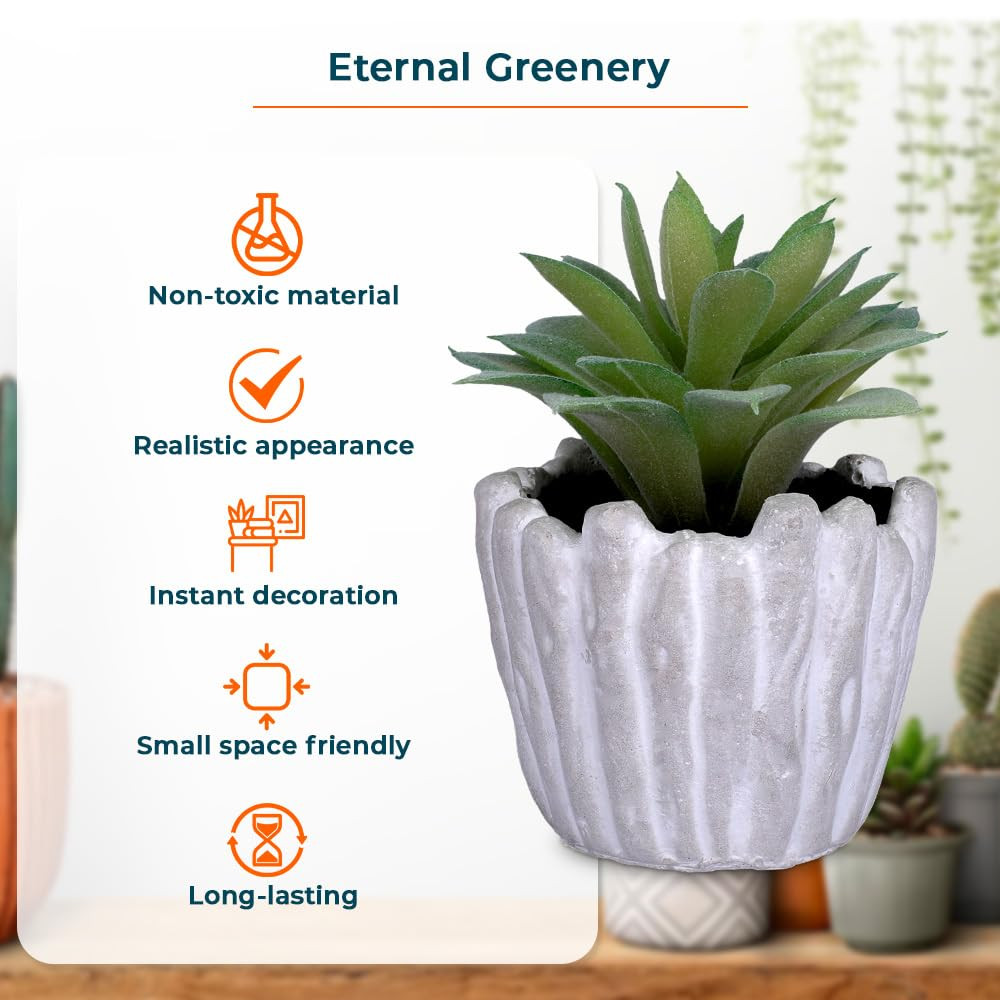 Kuber Industries Artificial Plants for Home DÃ©cor|Natural Looking Indoor Fake Plants with Pot|Artificial Flowers for Decoration (Green)