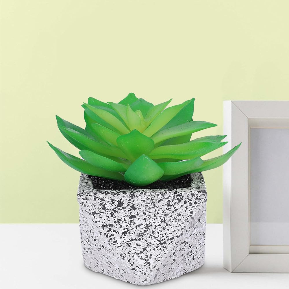Kuber Industries Artificial Plants for Home DÃ©cor|Natural Looking Indoor Fake Plants with Pot|Artificial Flowers for Decoration (Green)