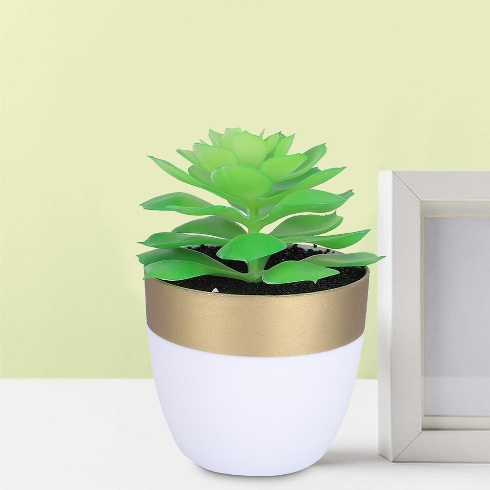 Kuber Industries Artificial Plants for Home DÃ©cor|Natural Looking Indoor Fake Plants with Pot|Artificial Flowers for Decoration (Green)
