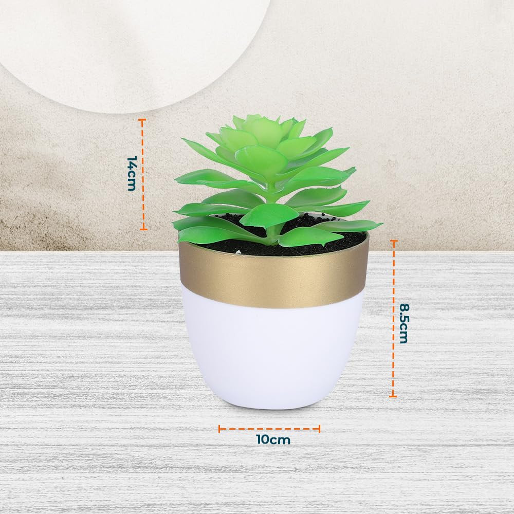 Kuber Industries Artificial Plants for Home DÃ©cor|Natural Looking Indoor Fake Plants with Pot|Artificial Flowers for Decoration (Green)
