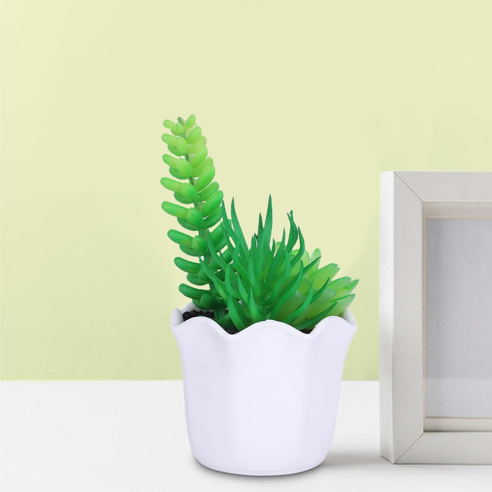 Kuber Industries Artificial Plants for Home DÃ©cor|Natural Looking Indoor Fake Plants with Pot|Artificial Flowers for Decoration (Green)
