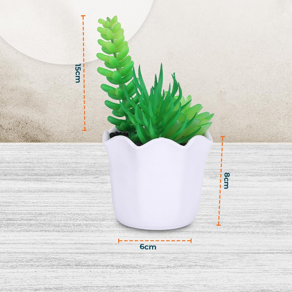 Kuber Industries Artificial Plants for Home DÃ©cor|Natural Looking Indoor Fake Plants with Pot|Artificial Flowers for Decoration (Green)