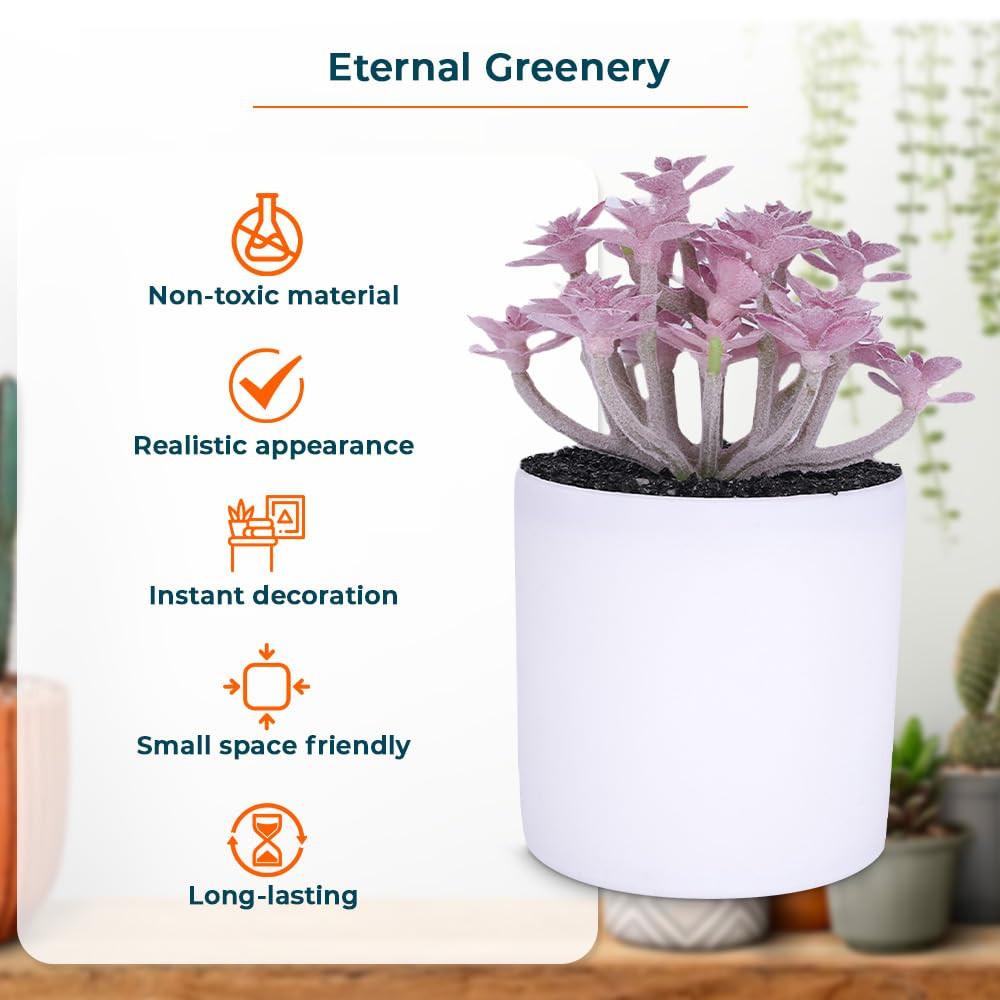 Kuber Industries Artificial Plants for Home DÃ©cor|Natural Looking Indoor Fake Plants with Pot|Artificial Flowers for Decoration (Lavender)