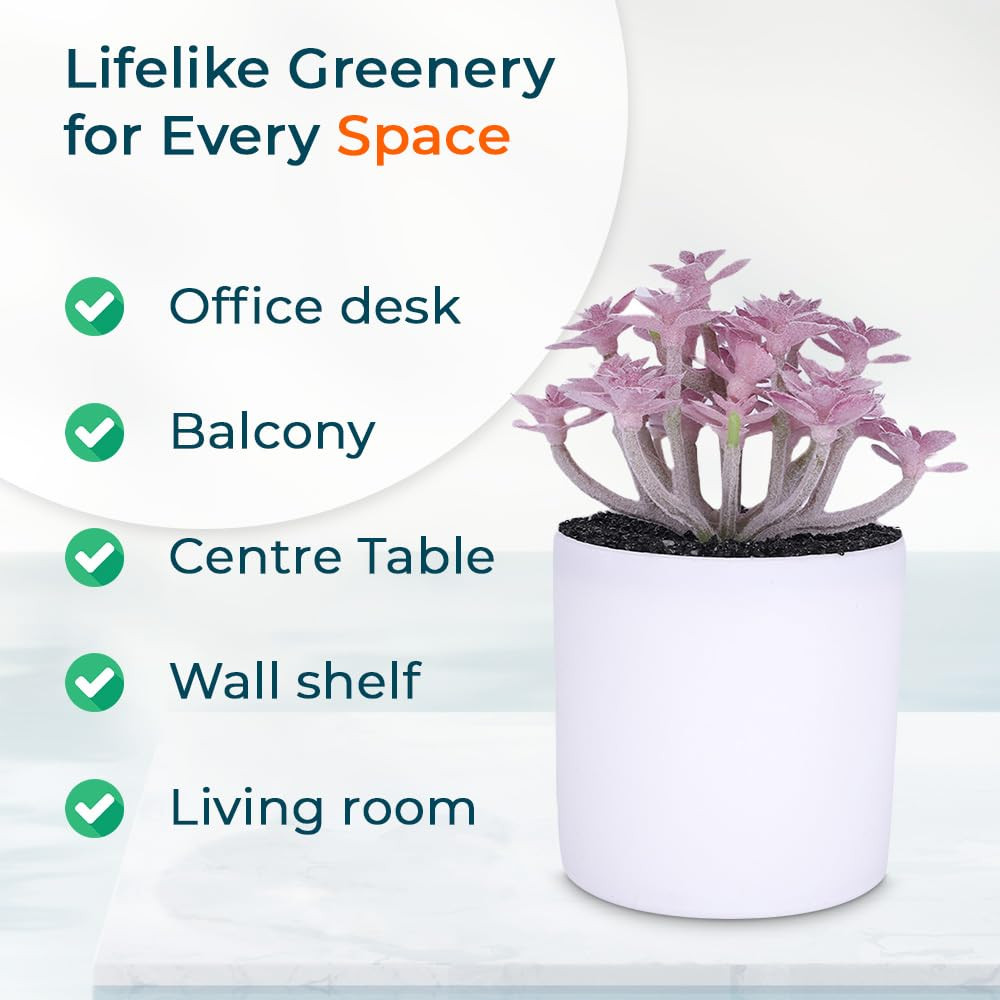 Kuber Industries Artificial Plants for Home DÃ©cor|Natural Looking Indoor Fake Plants with Pot|Artificial Flowers for Decoration (Lavender)
