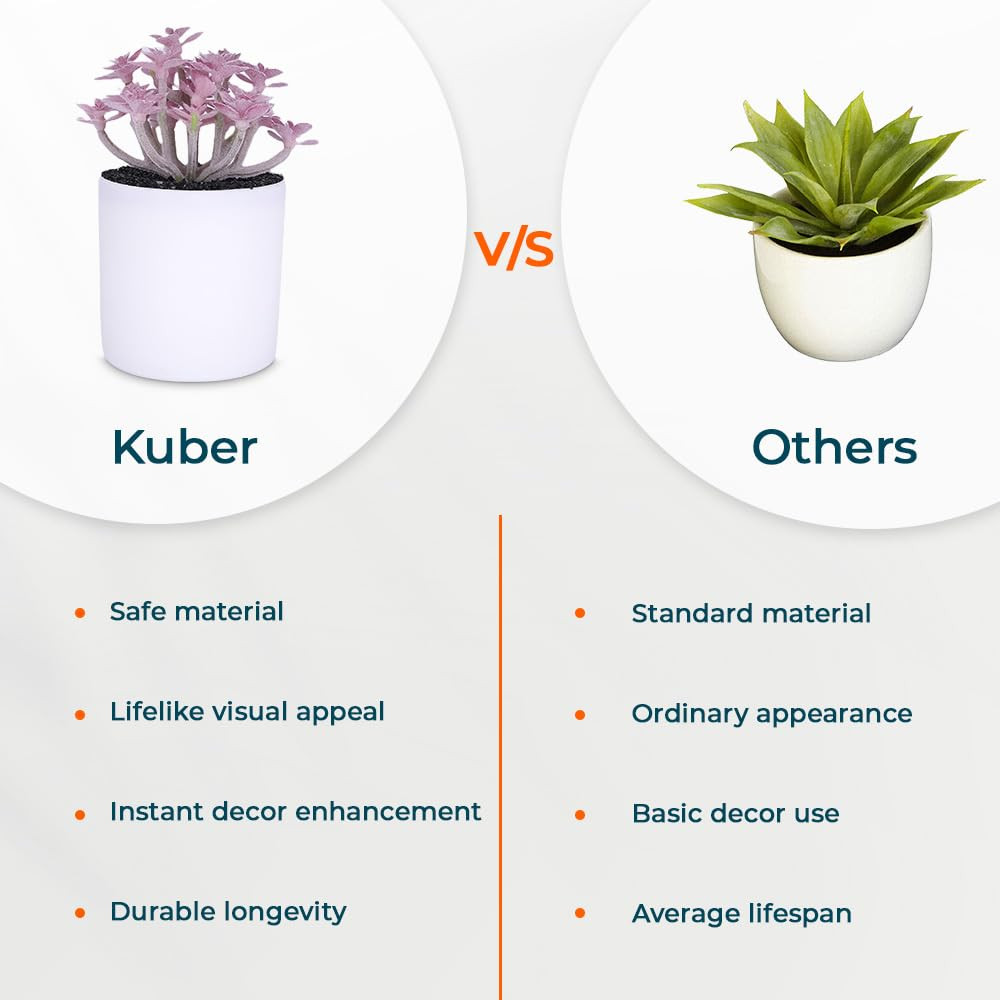 Kuber Industries Artificial Plants for Home DÃ©cor|Natural Looking Indoor Fake Plants with Pot|Artificial Flowers for Decoration (Lavender)