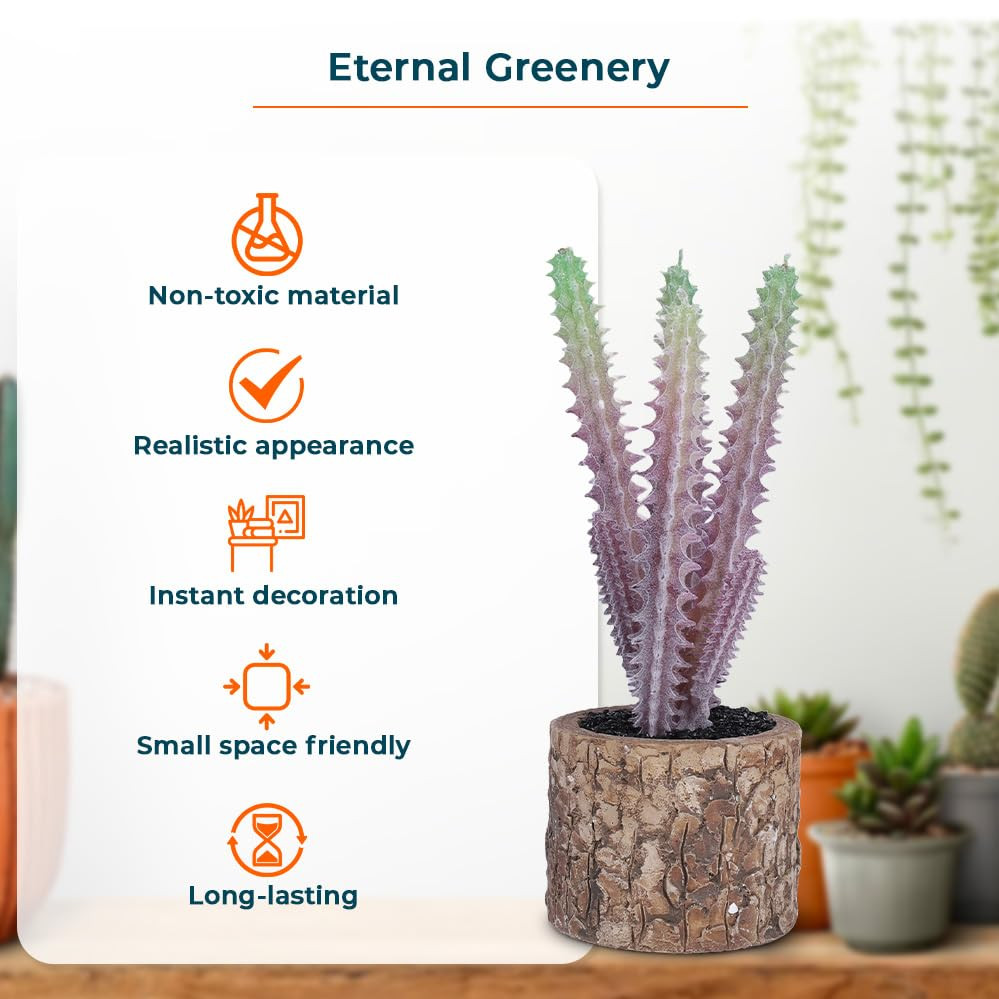 Kuber Industries Artificial Plants for Home DÃ©cor|Natural Looking Indoor Fake Plants with Pot|Artificial Flowers for Decoration (Lavender)