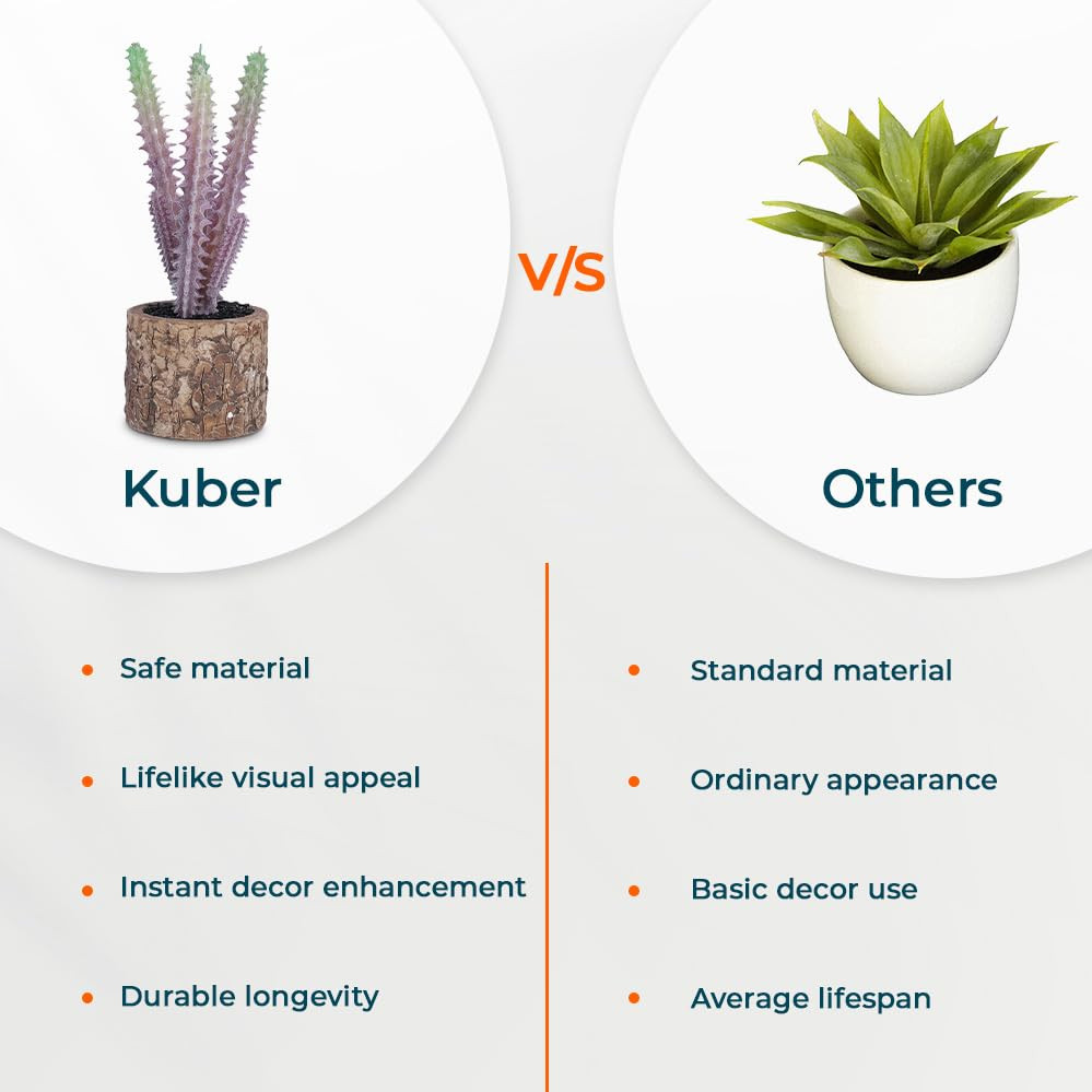 Kuber Industries Artificial Plants for Home DÃ©cor|Natural Looking Indoor Fake Plants with Pot|Artificial Flowers for Decoration (Lavender)