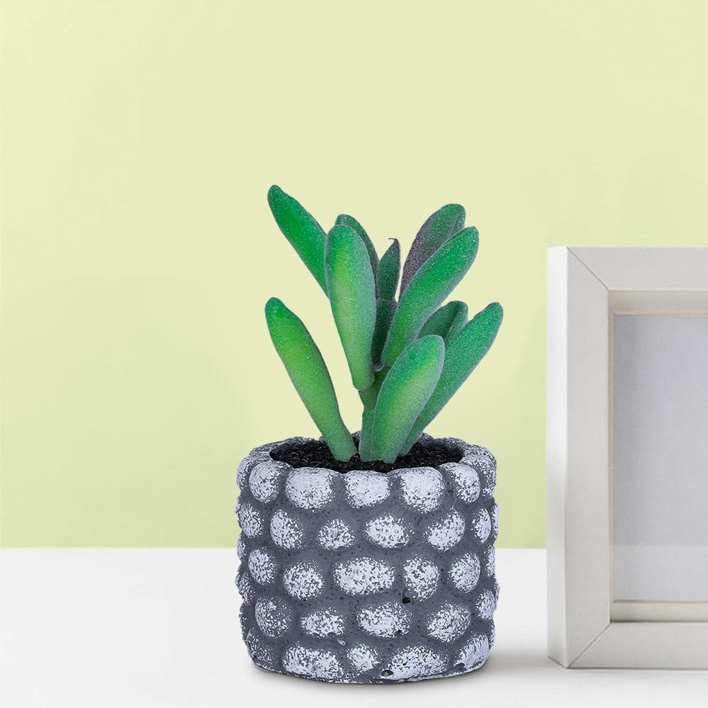 Kuber Industries Artificial Plants for Home DÃ©cor|Natural Looking Indoor Fake Plants with Pot|Artificial Flowers for Decoration (Green)