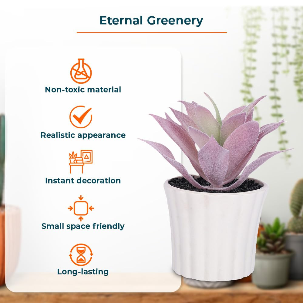Kuber Industries Artificial Plants for Home DÃ©cor|Natural Looking Indoor Fake Plants with Pot|Artificial Flowers for Decoration (Lavender)